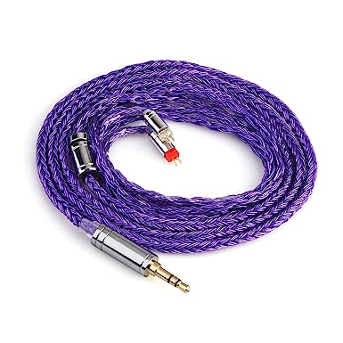 Linsoul Tripowin Zonie 16 Core Silver Plated Earphone Cable for 7hz Zero Dioko T2 T3 Plus Wan'er (2pin-0.78mm, 3.5mm, Violet)