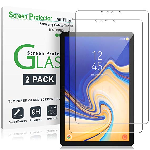 amFilm Samsung Galaxy Tab S4 Screen Protector Glass 2 Pack, Tempered Glass Screen Protector for Samsung Galaxy Tab S4 0.33mm 2.5D (2 Pack)