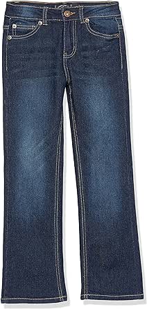 Lucky Brand Girls' Bootcut Fit Stretch Denim Jeans with Zipper Closure & Pockets