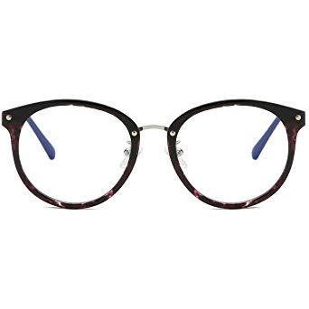 SOJOS Round Anti Blue Light Blocking Glasses Women Computer Eyeglasses Ashley