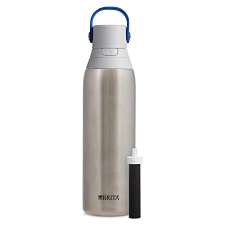 Brita 20 Ounce Premium Filtering Water Bottle with Filter BPA Free - Stainless Steel