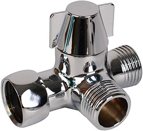 Bleiou G1/2" 3-Way Universal Bathroom Shower Arm Diverter Brass Valve Universal Showering Components for Hand Shower