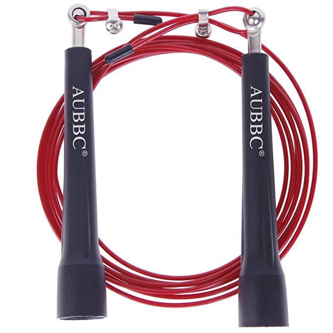 AUBBC Jump Rope Skipping Fast Jumping For for Speed, WOD, MMA, Boxing, Jumping Workout & Fitness Training (Black)