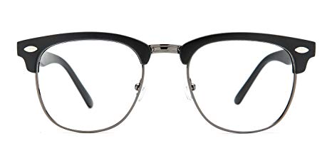 TIJN Blue Light Blocking Computer Glasses Horn Rimmed Eyeglasses,Anti Glare Fatigue Blocking Headaches Eye Strain