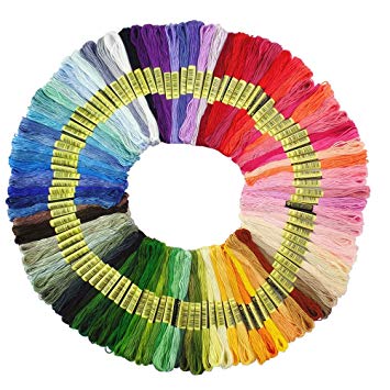 Premium Rainbow Color Embroidery Floss - Cross Stitch Threads - Friendship Bracelets Floss - Crafts Floss - 100 Skeins Per Pack (Bag)