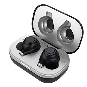 Intcrown True Wireless Earbuds,Bluetooth 5.0 Headphones,IPX7 Waterproof,20H Total Playtime,Fit Comfortable and Stable in Ear for Gym Running,HD Sound,Deep Bass,Auto Pairing