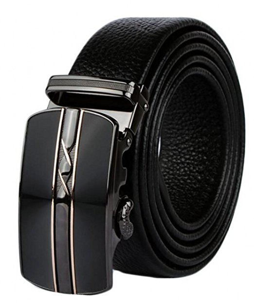 West Leathers Men's Premium 100% Full Grain Leather Ratchet Belts