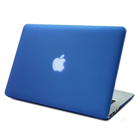 HDE MacBook Air 13 Case Slim Hard Shell Rubberized See Through Matte Plastic Snap On Case Fits Models A1369 / A1466 (Blue)