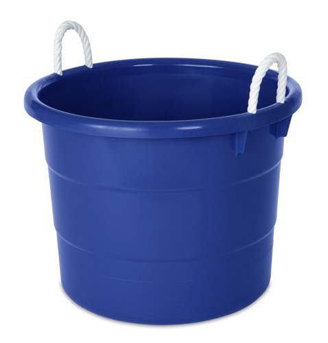 Homz 0402KBLDC.04 Plastic Utility Tub with Rope Handles (Pack of 4), 18 gal, Cobalt Blue