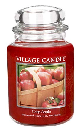 Village Candle Crisp Apple 26 oz Glass Jar Scented Candle, Large