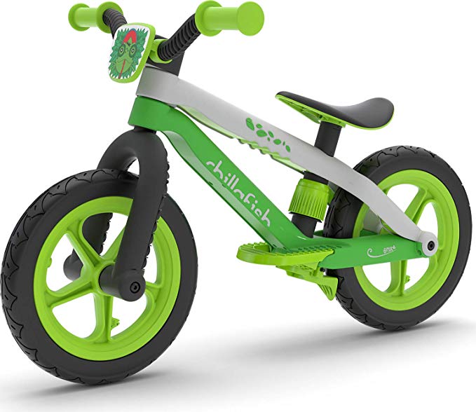 Chillafish Bmxie 2, BMX Styled Balance Bike with Integrated Footrest, Footbrake & Airless Rubberskin Tires, Lime