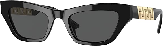 Versace VE 4419 GB1/87 Black Plastic Cat-Eye Sunglasses Grey Lens