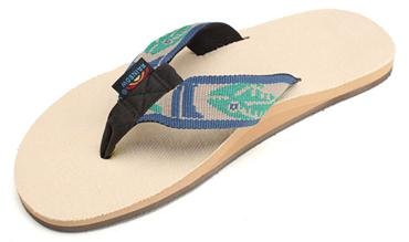 Rainbow Sandals Men's Single Layer Hemp Sandal with a Nylon Fish Pattern Strap