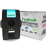 Cravegreens Pest Control Ultrasonic Repellent - Electronic Plug -In Repeller for Insects- Best Repellent for Cockroach Rodents Flies Roaches Ants Spiders Fleas Mice - Indoor Air Purifie - Black Color