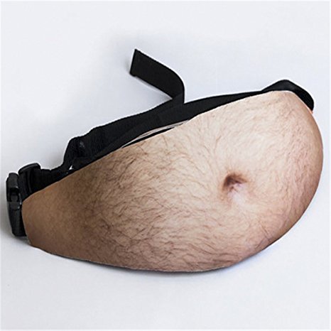 Dad Bag Fake Belly Waist Pack Unisex Fanny Pack Waist Stash with Adjustable Belt