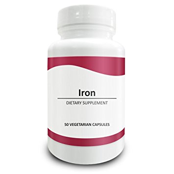 Pure Science Iron (as Ferrous Sulfate) 65mg – Essential Iron Supplement for Women and Men, Combats Iron Deficiency Anemia, Promotes Brain Function and Hemoglobin Formation - 50 Vegetarian Capsules