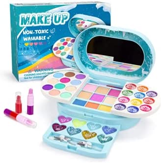 AMOSTING Kids Makeup Sets for Girls-Non Toxic, Real，Washable Make Up Princess Toys.Perfect stationary gift sets for 3 Year Old Girls.