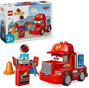 LEGO DUPLO Disney and Pixar’s Cars Mack at the Race Set, Truck Building Toy for 2 Plus Year Old Toddlers, Boys & Girls, Buildable Red Hauler from the Film, Birthday Gift Idea 10417