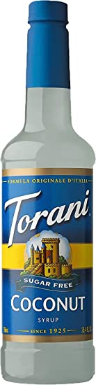 Torani Sugar Free Coconut Syrup, Pet Bottle, 750 milliliters