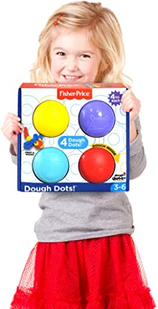 Dough Dots! Creative Modeling and Play Dough Set - Easy-Open Storage "Dots" Act as Fun Dough Tools for Stamping and Molding - Non-Toxic and Child-Safe - Great Kids Travel Toys - 4oz. Dots (4-Pack)