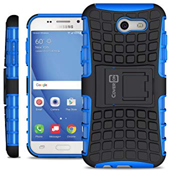 Galaxy J3 Luna Pro Case, Galaxy J3 Eclipse Case, Galaxy J3 Mission Case, Galaxy Sol 2 Case, Galaxy Express Prime 2 Case, CoverON Atomic Series Hybrid Kickstand Phone Case - Blue