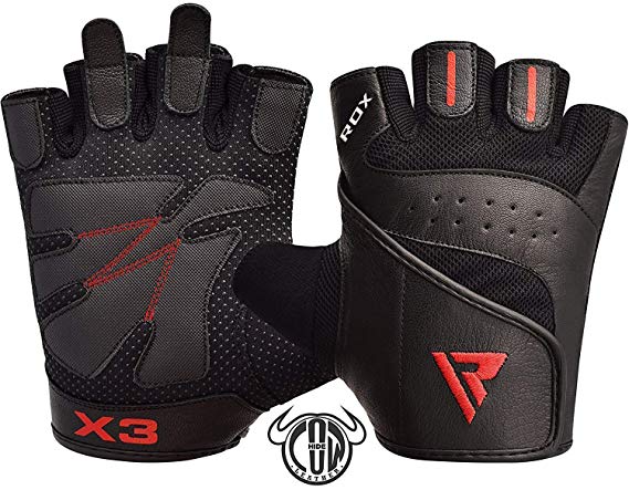 RDX Gym Weight Lifting Gloves Workout Fitness Bodybuilding Powerlifting Breathable Wrist Support Strength Training Exercise