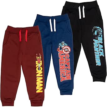 Marvel Avengers Fleece 3 Pack Jogger Pants Toddler to Big Kid Spider-Man Venom Iron Man Thor