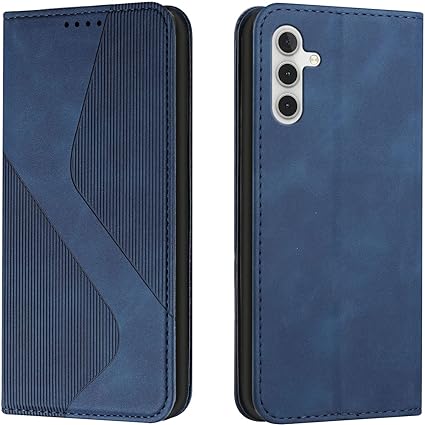 NEXCURIO Wallet Case Compatible with Samsung Galaxy A34 5G Phone Case Wallet with Credit Card Holder Stand Leather Folio Book Flip Case Folding Cover Women Men - Blue