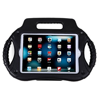 HDE iPad Mini Case Kids Shock Proof Steering Wheel Cover with Stand for Apple iPad Mini / Mini 2 / Mini 3 / Retina (Black)