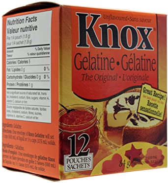 Knox The Original Unflavoured Gelatin (12 pouches) 84g/Gélatin sans saveur Knox (12 sachets) 84g