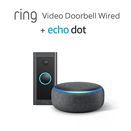 Ring Video Doorbell Wired by Amazon   Echo Dot (3rd Gen) – HD Video, Advanced Motion Detection, hardwired installation | With 30-day free trial of Ring Protect Plan