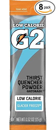 Gatorade G2 Thirst Quencher, Low Calorie, Glacier Freeze, .52 oz Powder Sleeves, 8 count (Pack of 8)