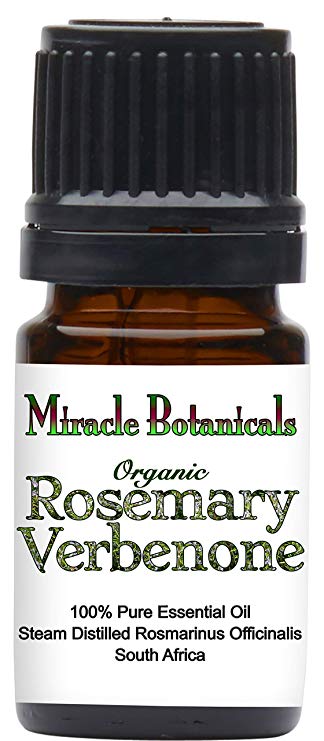 Miracle Botanicals Organic Rosemary Verbenone Essential Oil - 100% Pure Rosmarinus Officinalis Verbenone - Therapeutic Grade (5ml)