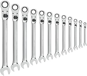 GEARWRENCH 12 Pc. 12 Pt. XL Locking Flex Head Ratcheting Combination Wrench Set, Metric - 85698