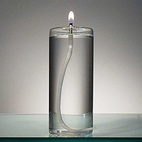 6-Inch Refillable Glass Pillar Candle - Memory, Unity and Window Candle without the Wax Mess - Use Alone, in a Candle Holder or Lantern - For use in the Interior of Your Home