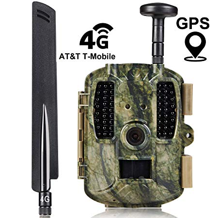 Kuool 4G LTE & GPS Trail Hunting Camera Trail cam,Game Camera,Wildlife Camera 12MP 1080P Full HD Hunting Camera, 52 Pcs IR LED 120° Wide Angle, Waterproof Infrared Game Cam 4.0 (4G)