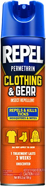 Repel HG-94127-1 Permethrin Clothing and Gear Insect Repellent Aerosol, 6.5-Ounce, Pack of 6