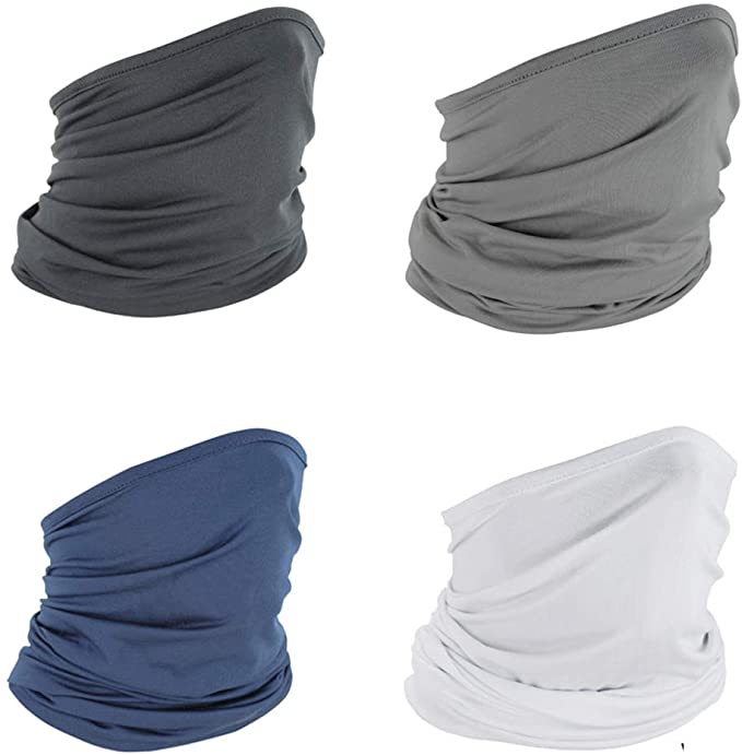 Neck Gaiters UV Dust Protection Breathable Face Scarf Mask for Cycling Hiking Fishing 4Pack
