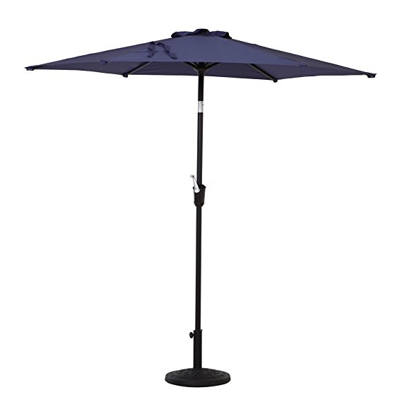 Grand patio 7.5 Ft UV Protective Outdoor Market Umbrella with Push Button Tilt and Crank, Dark Blue