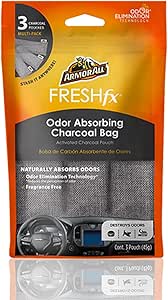 Armor All 3pk Freshfx Odor Absorbing Charcoal Bags Air Freshener for Cars Trucks, Activated Bamboo Charcoal Air Purifying Bag