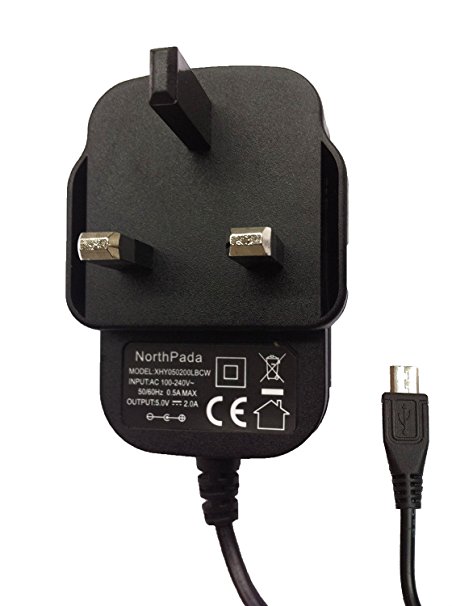 NorthPada® Fast Universal Charger Micro USB 5V 2000mA / 2A Mains Power Wall Supply for Raspberry Pi 2 3 / Android Tablet PC / Android Mobile Phone Smartphone