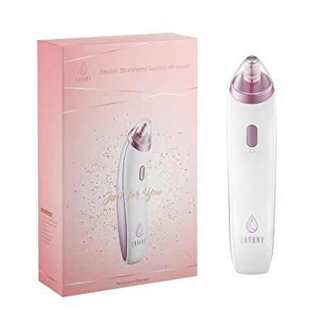 Lavany Blackhead Suction Remover Vacuum Pore Cleanser with Microdermabrasion Diamond Head Electric Skin Cleaner Vacuum Extraction Tool， 4 Intensity Levels with Led Indicator