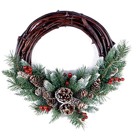 National Tree 16 Inch Frosted Berry Grapevine Wreath (FRB-16GV-1)