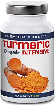 Turmeric 400 Capsules 700mg - LAUNCH-PRICE - High Strength Turmeric-Powder (13 Month Supply) with Pepper Extract - No Magnesium-Stearates - Premium Supplements made in UK by GloryFeel