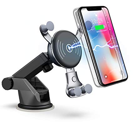 Benepower Wireless Car Charger, Dashboard & Windshield Car Mount, Cell Phone Holder, 10W Compatible for Samsung Galaxy S9/S9 /S8/S8 /Note 8, 7.5W Compatible for iPhone Xs Max/Xs/XR/X/ 8/8 Plus
