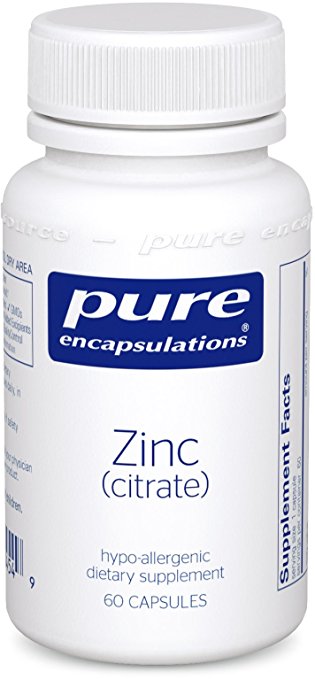 Pure Encapsulations - Zinc (Citrate) - Highly Bioavailable and Hypoallergenic Supplement for Immune Support and Prostate Function* - 60 Capsules