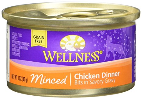 Wellness Minced Chicken Dinner Cat Food 6 cans-3oz Each