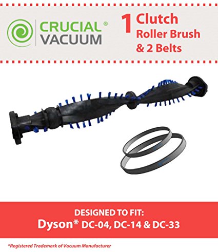 Replacement for Dyson DC04 DC07 DC14 & DC33 Roller Brush & Drive Belt Kit, Compatible With Part # DYR-1000, 05361-01-02 & 02514-01-01, by Think Crucial