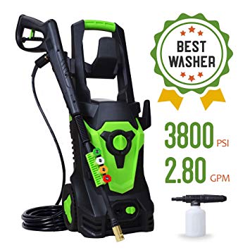 Eletron 3800 PSI 2.80 GPM Electric Pressure Washer, Electric Power Washer with 4 Quick-Connect Spray Tips, Cold Water Pressure Cleaner