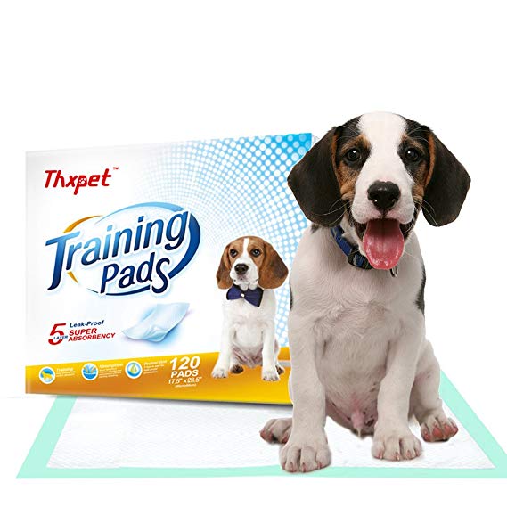 Thxpet Pet Puppy Training Pads 120 Count 17.5"x 23.5" Dog Pee Potty Pad Wee Wee Pad Super Absorbent Leak Proof